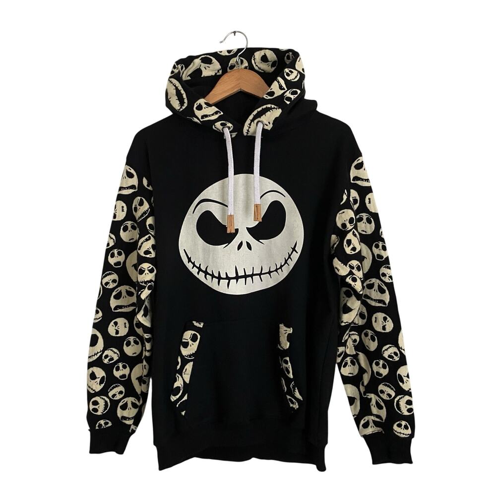 Jack Skellington Woven Sweater Hoodie Adult XL Artisan Halloween Sweatshirt